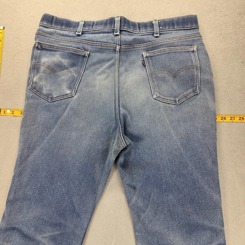 VTG Levis Jeans Mens Blue Skosh Made in USA 80s Straight Stretch Fits 36x32‎